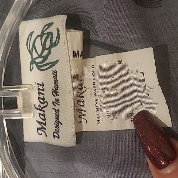 Makani Hawaiian Palm Tree Button Up Shirt XL - Picture 2 of 5